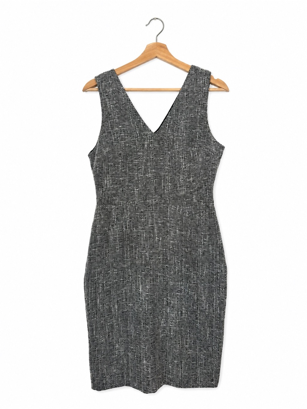 Banana Republic Gray Tweed Sleeveless Sheath Dress Work Office Career Size 4